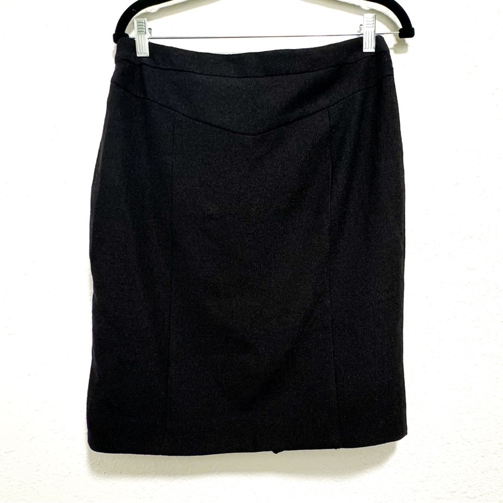 Lucy Paris Womens Front Cut Zipper Straight Pencil Skirt Black w Pockets Size L - Picture 2 of 4